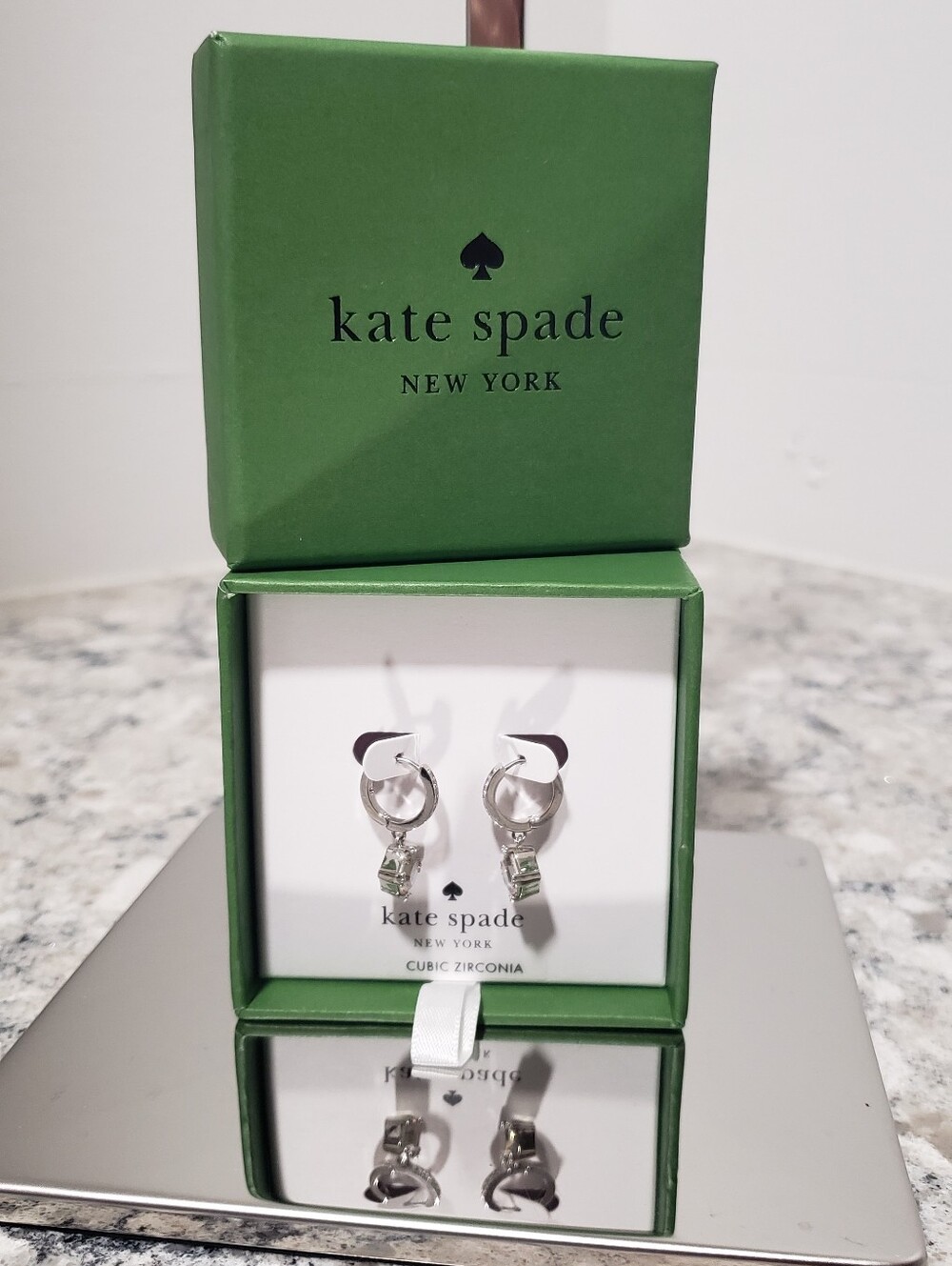 Kate Spade Bright Ideas Cubic Zirconia Huggie Hoop Earrings NIB